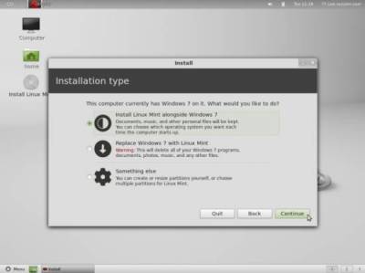 Linux Mint install